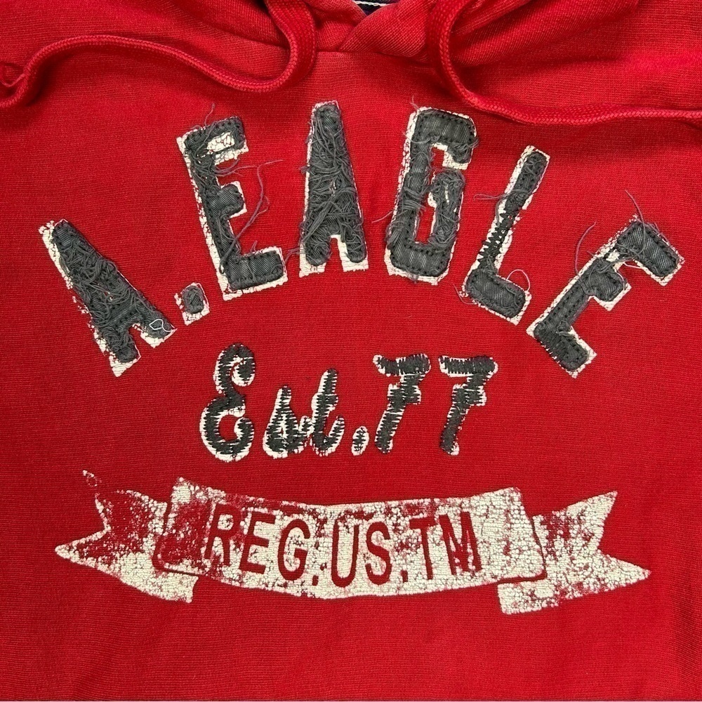 American Eagle Hoodie Mens Large Sweatshirt Spellout Y2K Style Preppy Outerwear - Picture 2 of 5
